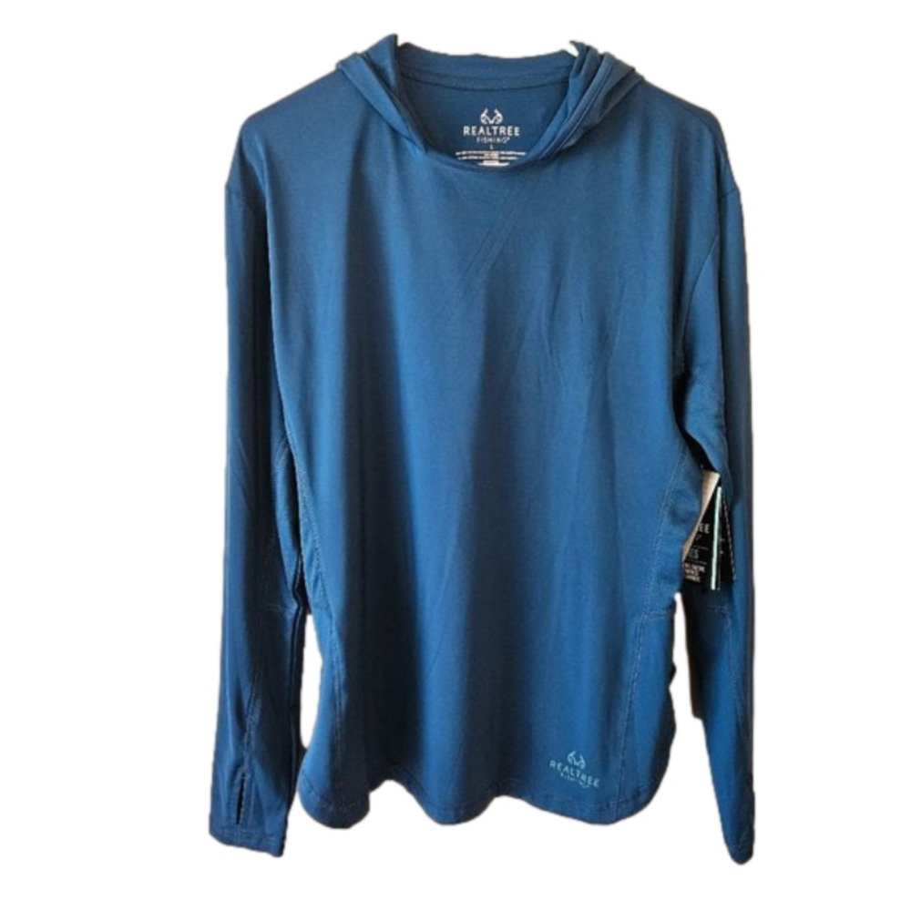 Nwt Realtree Fishing, Hooded, Long Thumb Sleeves, Size Large, Recycled Polyester